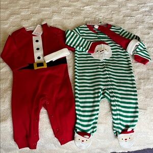Festive Santa and Elf Baby Onesies